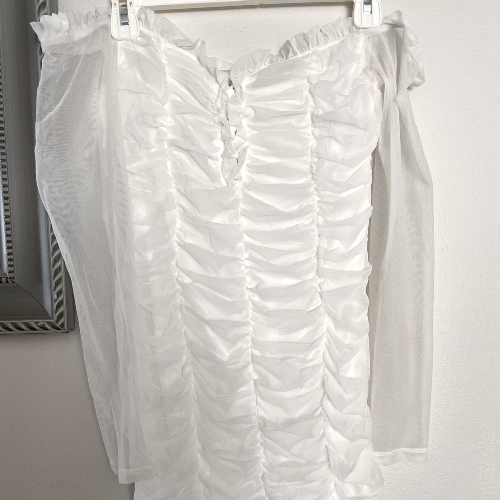 Maura Mesh White Dress🤍